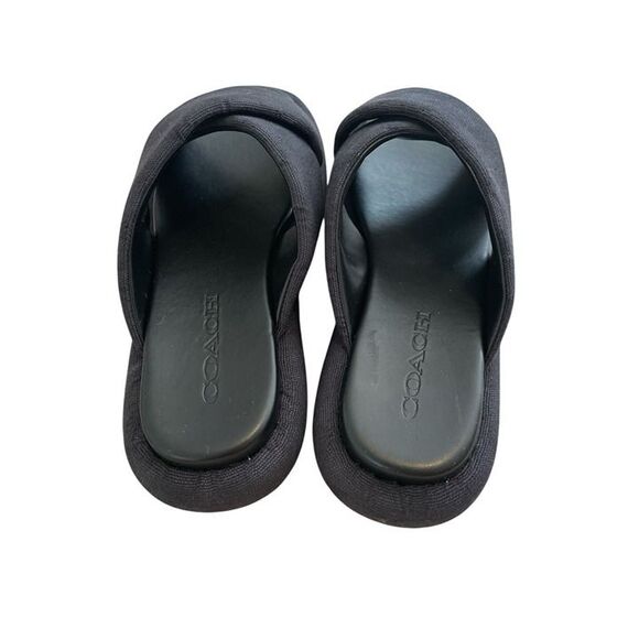 NEW Coach Penelope Signature C Jacquard Sandals Black Size 7.5 - Picture 2 of 4